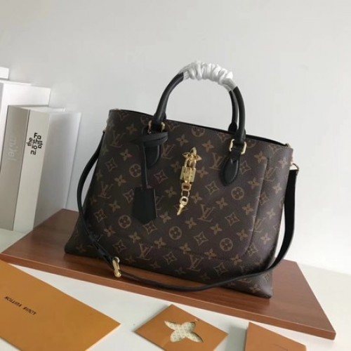 Louis vuitton eredeti monogram vászon eredeti TOTE FLEUR 43551 fekete