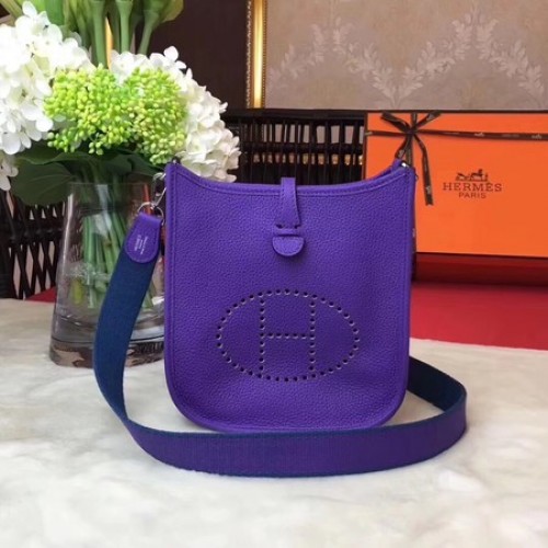 Hermes Evelyne mini 17cm Messenger Táska Eredeti Marhabőr H1187 lila