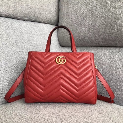 Gucci GG Marmont kis felső fogantyús táska 448054 piros
