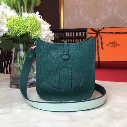 Hermès Evelyne mini 17cm Messenger Táska Eredeti Marhabőr H1187 Kék