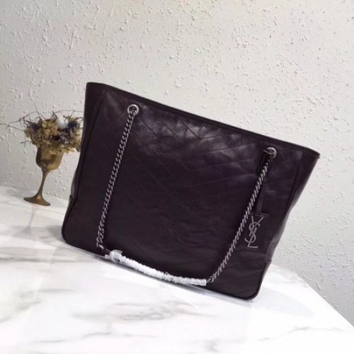 Yves Saint Laurent Eredeti Borjúbőr NIKI BEVÁSÁRLÓTÁSKA 5569 Borszínű