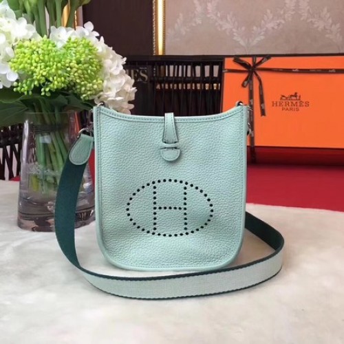 Hermes Evelyne mini 17cm Messenger Táska Eredeti Marhabőr H1187 Világoszöld