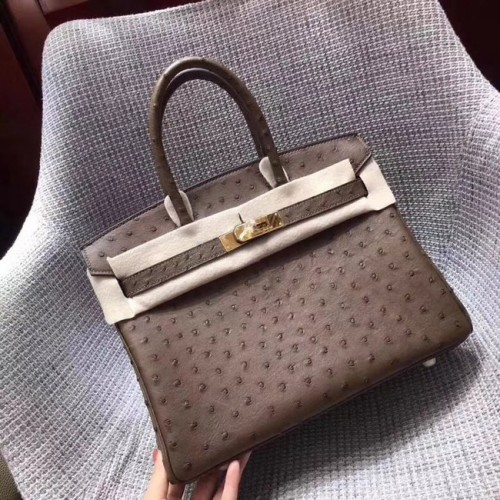 Hermès Valódi Struccbőr Birkin Táska BK35 Barna