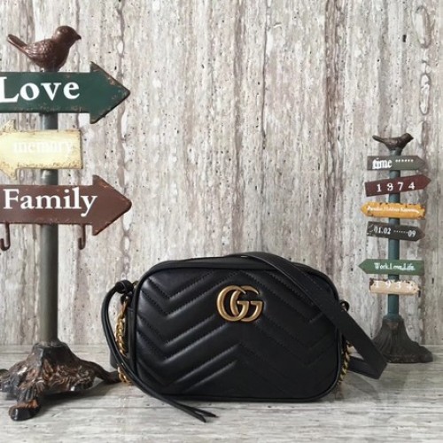 Gucci GG Marmont Matelasse mini táska 448065 Fekete