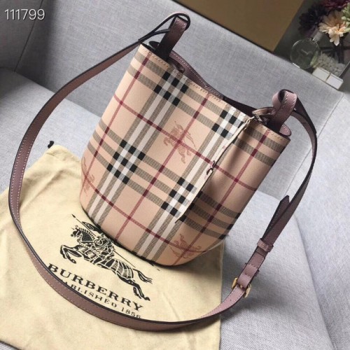 BURBERRY Banner kis vintage kockás és bőr táska 1581 rózsaszín