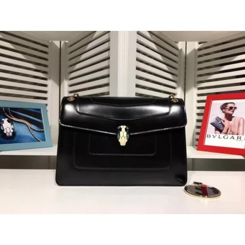 BVLGARI Közepes Válltáska Borjúbőr BG2281 Fekete