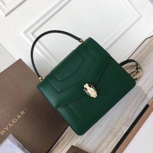 BVLGARI Eredeti Borjúbőr Táska 3781 Atrovirens