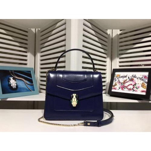 BVLGARI Serpenti Forever Táska Lakkbőr BG2280 Királykék