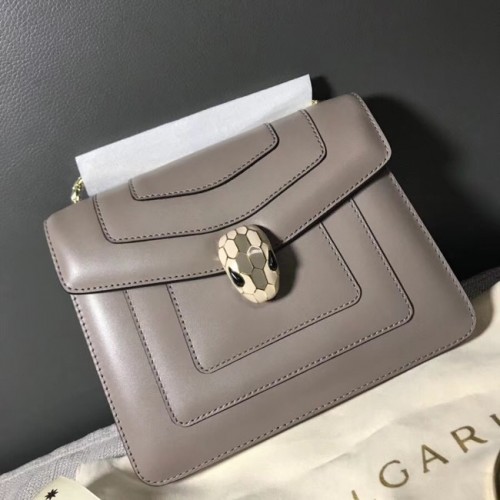 BVLGARI Serpenti Forever Flap Cover bőrtáska 00962 szürke