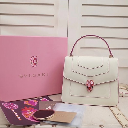 BVLGARI Serpenti Forever bőr fedeles táska 286999 fehér