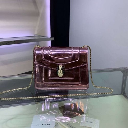 BVLGARI Serpenti Forever metál bőr válltáska 34559 lila