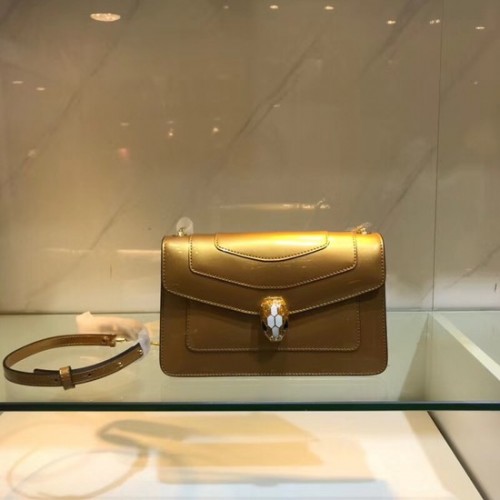 BVLGARI Serpenti Forever metál bőr válltáska 91414 arany