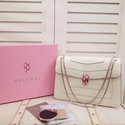 BVLGARI Serpenti bőr válltáska 35106 fehér
