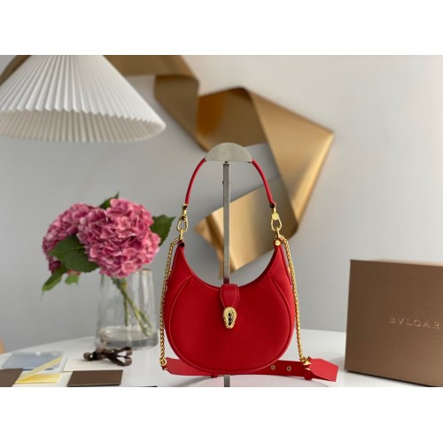 BVLGARI válltáska borjúbőrből B281632 PIROS