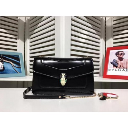 BVLGARI mini válltáska borjúbőrből BG2282 fekete