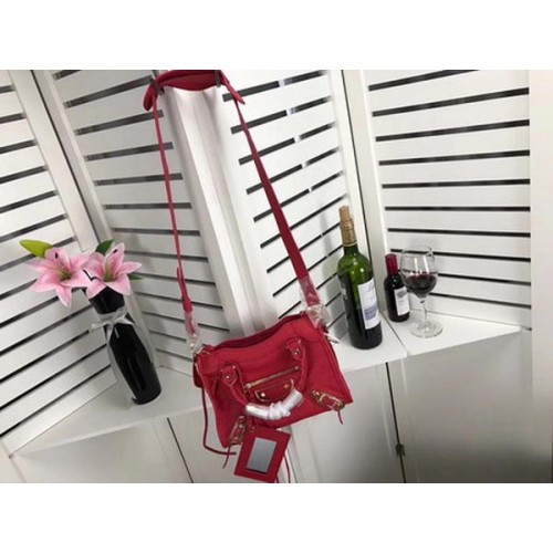 Balenciaga Giant City Gold Studs kézitáska B084336 Piros