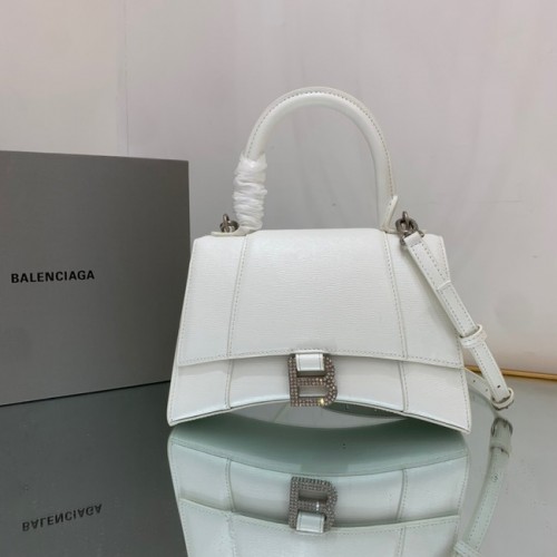 Balenciaga HOURGLASS KIS FELSŐ FOGANTYÚ TÁSKA 592834 FEHÉR ÉS EZÜST