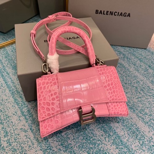 Balenciaga Hourglass XS felső fogantyús táska 28331S világos rózsaszín
