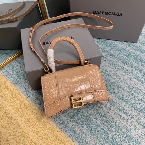 Balenciaga Hourglass XS felső fogantyús táska 28331S barackszínű