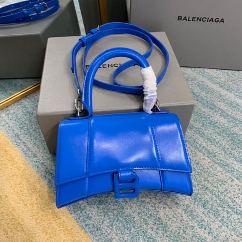 Balenciaga Homokóra XS Felső Fogantyús Táska Fényes Doboz Borjúbőr 28331 Kék