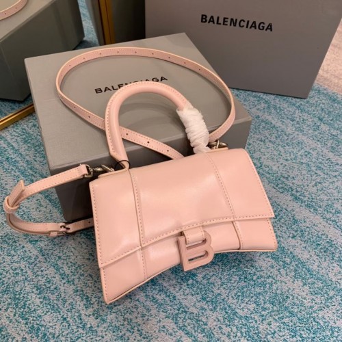 Balenciaga Homokóra XS Felső Fogantyús Táska Fényes Doboz Borjúbőr 28331 VILÁGOS RÓZSASZÍN