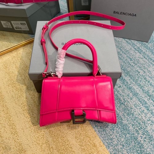 Balenciaga Homokóra XS Felső Fogantyús Táska Fényes Doboz Borjúbőr 28331 Neon Rózsaszín