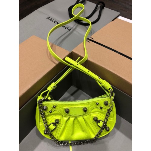 Balenciaga LE CAGOLE MINI LÁNCOS TÁSKA 6958141 citromsárga
