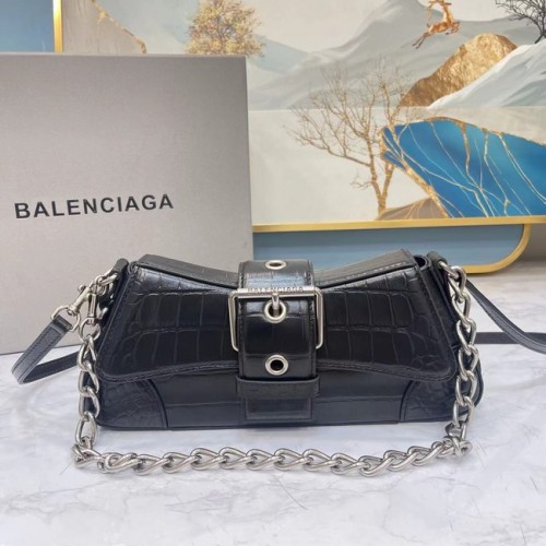 Balenciaga LINDSAY KROKODILMINTÁSÚ VÁLL TÁSKA PÁNTTAL 6088 fekete