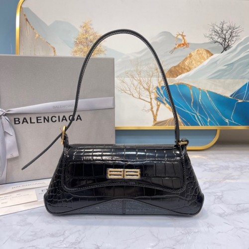 Balenciaga LINDSAY KROKODILMINTÁS KIS VÁLL TÁSKA PÁNTTAL 6009 fekete