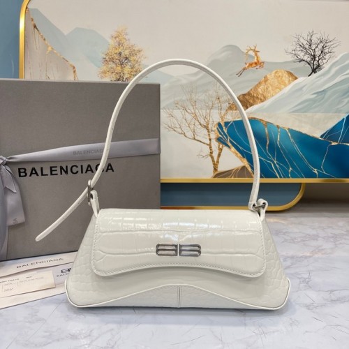 Balenciaga LINDSAY KROKODILMINTÁS KIS VÁLL TÁSKA PÁNTTAL 6009 fehér