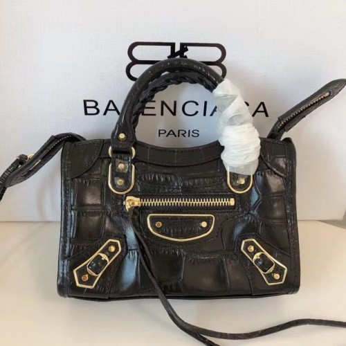 Balenciaga Mini Klasszikus Krokodilbőr Táska B300296 Fekete