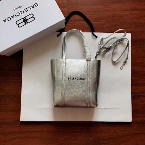 Balenciaga Eredeti Bőr Mini Vásárlótáska 6696 Ezüst