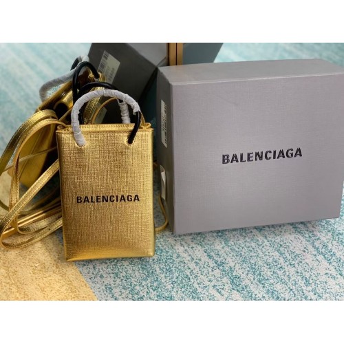 Balenciaga Eredeti Bőr Mini Bevásárlótáska B152865 arany