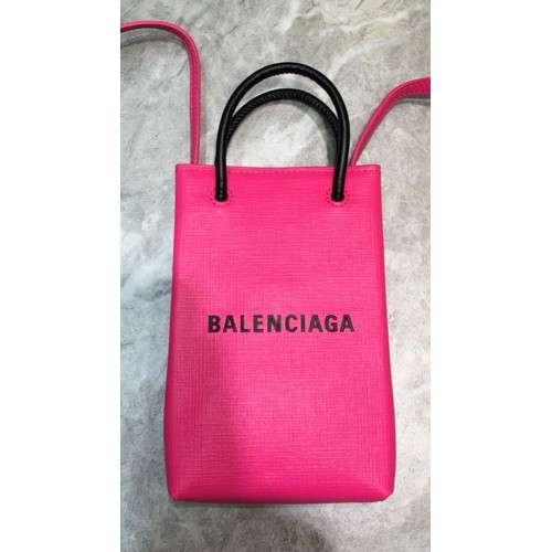 Balenciaga Eredeti Bőr Mini Vásárlótáska B6123 Rózsaszín