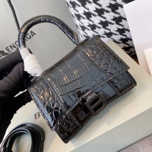 Balenciaga Női Homokóra Mini Felső Fogantyús Táska M8000 Fekete