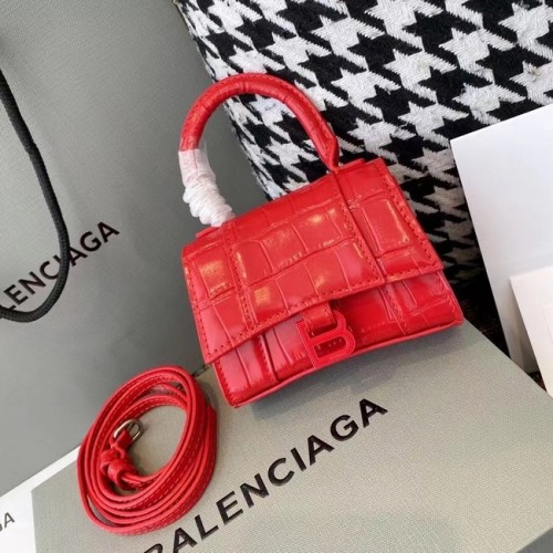 Balenciaga Női Homokóra Mini Felső Fogantyús Táska M8000 Piros