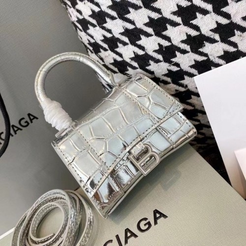 Balenciaga Női Homokóra Mini Felső Fogantyús Táska M8000 Ezüst