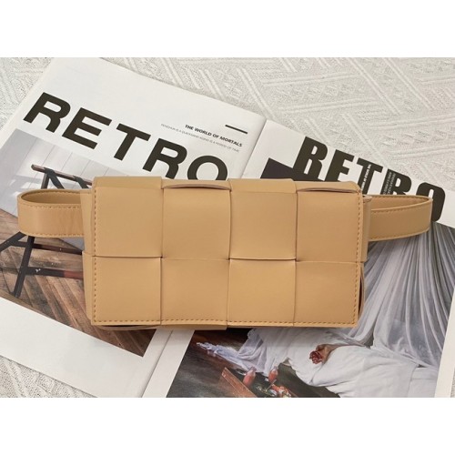 Bottega Veneta CASSETTE Mini Intreccio bőr övtáska 651053 barna