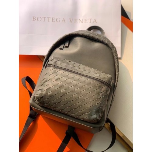 Bottega Veneta CLASSIC INTRECCIATO Intrecciato bőr hátizsák 7786 szürke