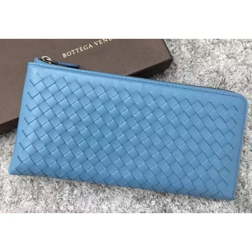 Bottega Veneta Intrecciato bőr kuplung BV144077 SkyBlue