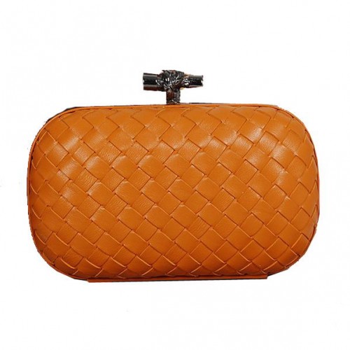 Bottega Veneta Intrecciato báránybőr Empire Ayers Knot Kuplung 11308 Narancssárga