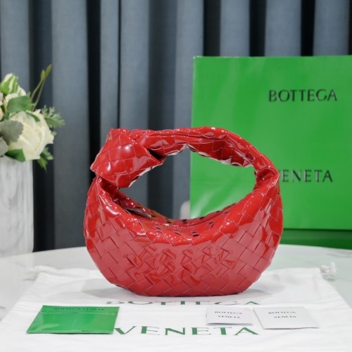 Bottega Veneta Mini fonott lakkbőr felső fogantyús kézitáska JODIE 651876V piros