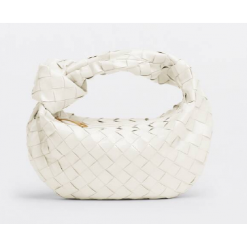 Bottega Veneta Mini intrecciato lakkbőr felső fogantyús táska JODIE 651876V WHITE