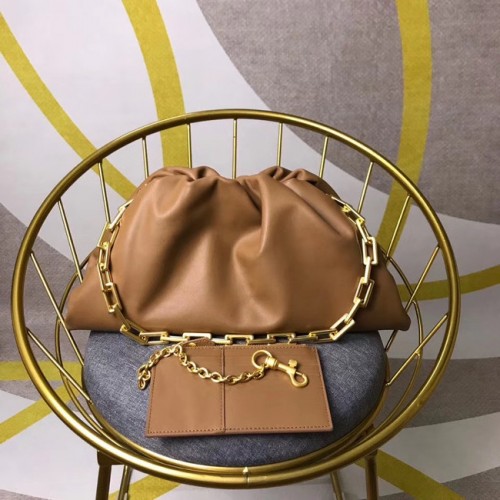 Bottega Veneta Nappa báránybőr puha, széles nagyméretű válltáska 585853 barna