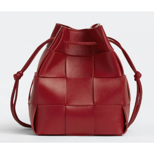 Bottega Veneta Kis Kazettás Vödör Táska 680218 Piros