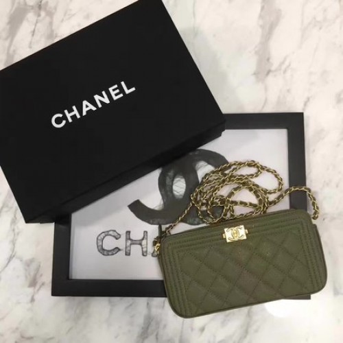 Fiú Chanel Fülbevaló Táska Eredeti Cannage Minta CHA3369 Khaki