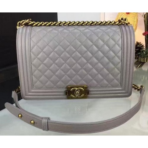 Fiú Chanel Flip Táska Eredeti Szürke Cannage Mintás A67088 Arany