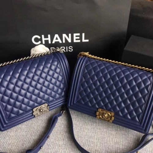 Fiú Chanel Zsebtáska Eredeti Báránybőr A67088 Kék