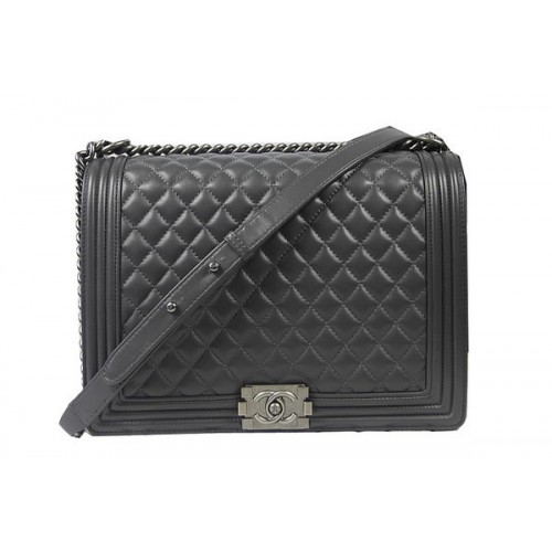 Fiú Chanel Flap Válltáska Szürke Eredeti Báránybőr A67087 Ezüst