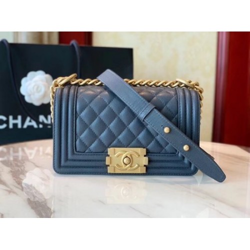 Fiú Chanel Flap Válltáska Bőr A67085 kék